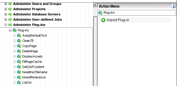 Figure 4: Server Manager: Importing the plugin